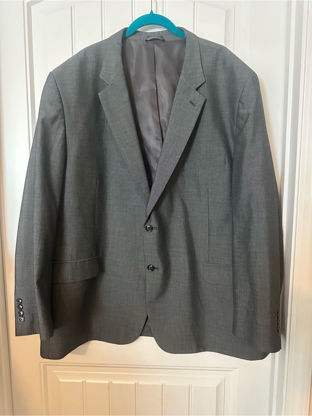 Saddlebred Men's Gray Two-Button Sport Coat - Classic Notch Lapel 56R